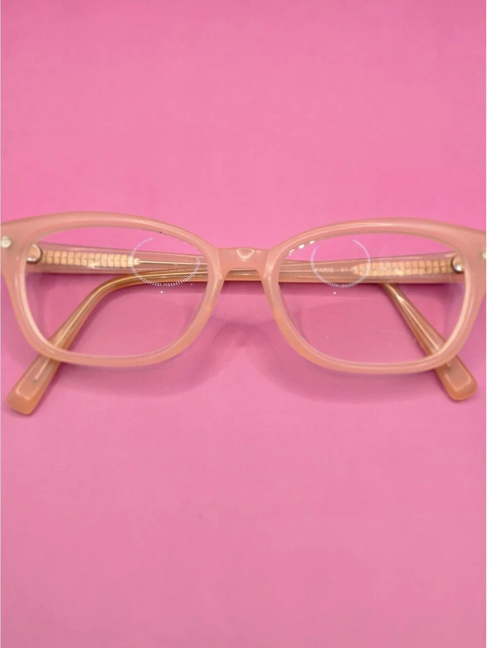 Pink Transparent Rectangular Eyeglasses Frame - Size 51-16-142, Created by Modo